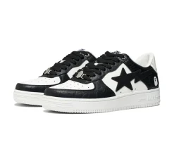A Bathing Ape Bape Sta Low #4 - Black/White