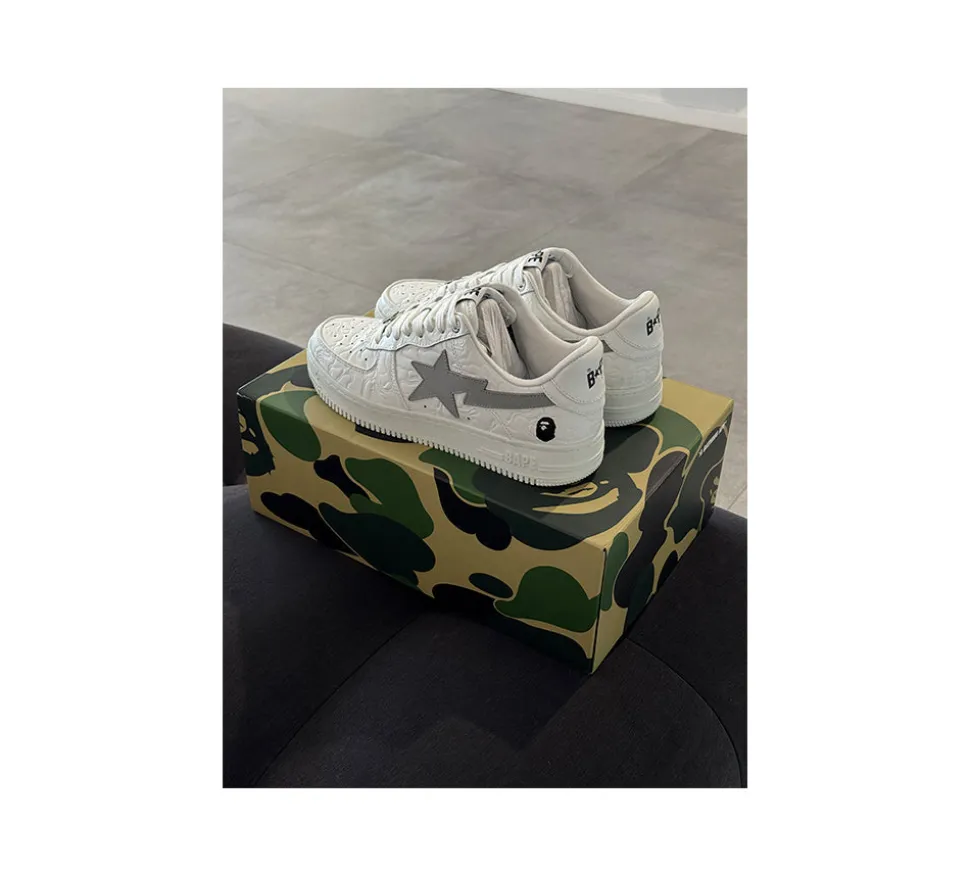 A Bathing Ape Bape Sta Low 41 - #3 Line Camo White (USADO)