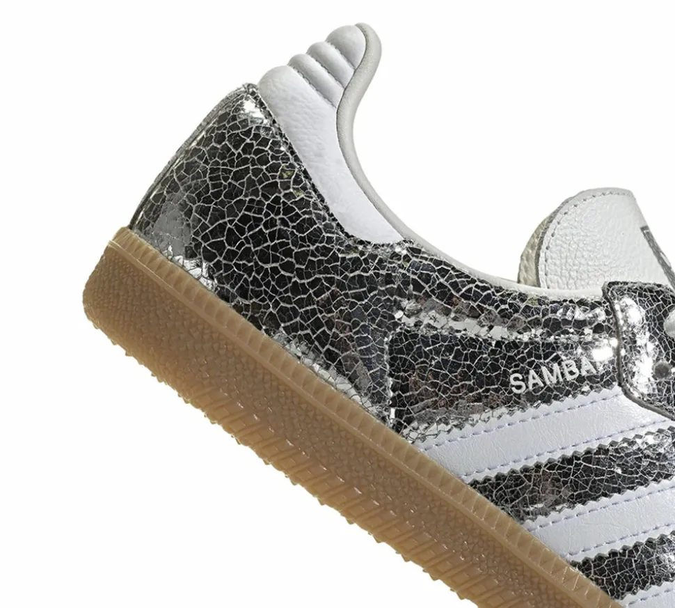 adidas Samba OG - Silver Metallic Cracked Leather