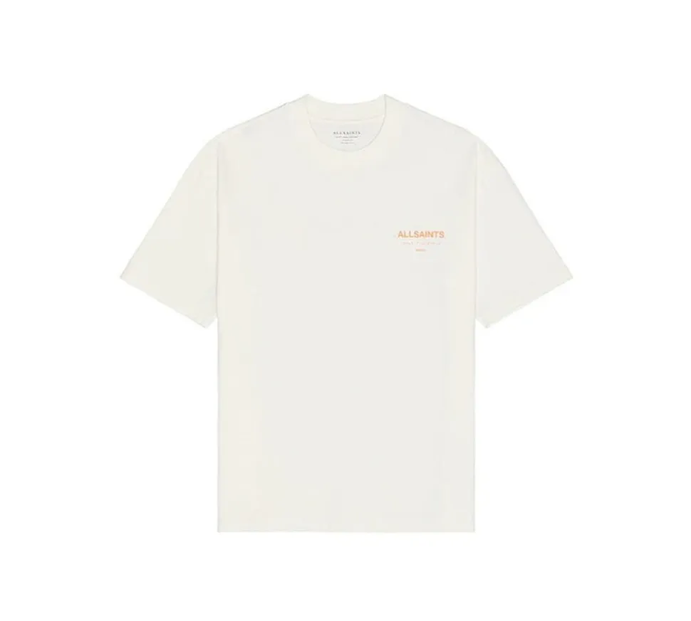 ALLSAINTS Underground Oversized T-shirt - WHITE/Orange