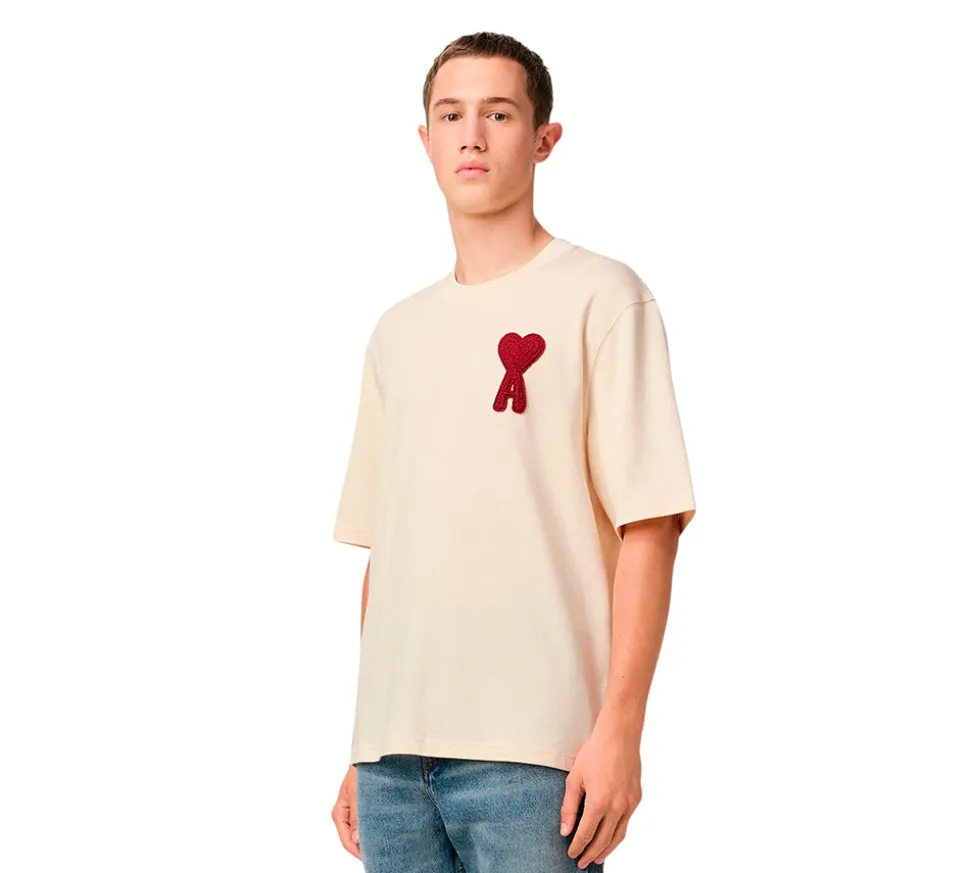 Ami de Coeur Cotton Patch T-Shirt - Beige