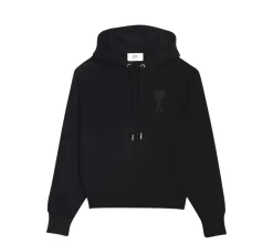 Ami de Coeur Tonal Embroidery Hoodie - Black