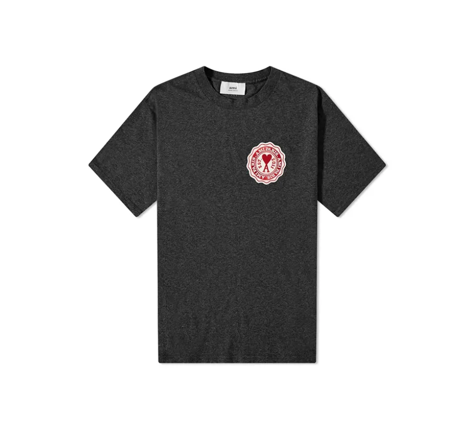 Ami Paris Patch T-shirt - Anthracite