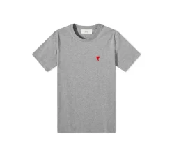 Ami Paris Small A Heart T-shirt - Heather Grey