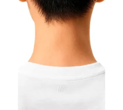 Ami Paris Small Black Ami De Coeur T-shirt- White