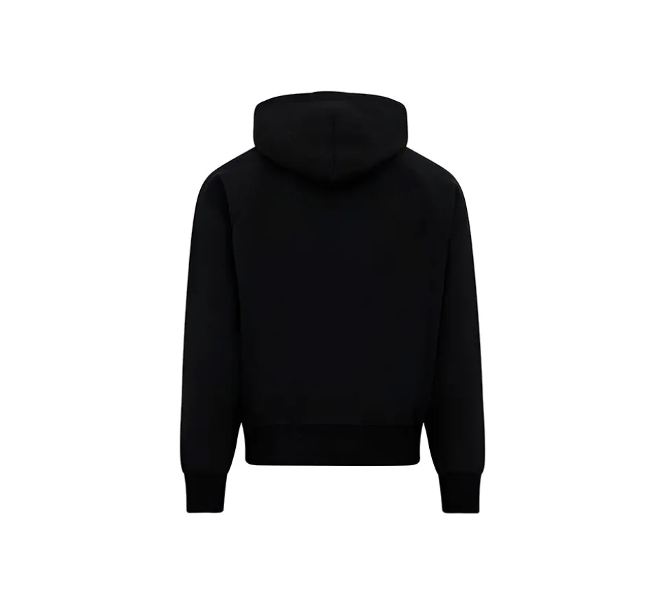 Ami Paris Small Red Ami De Coeur Hoodie - Black