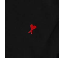 Ami Paris Small Red Ami De Coeur T-shirt - Black