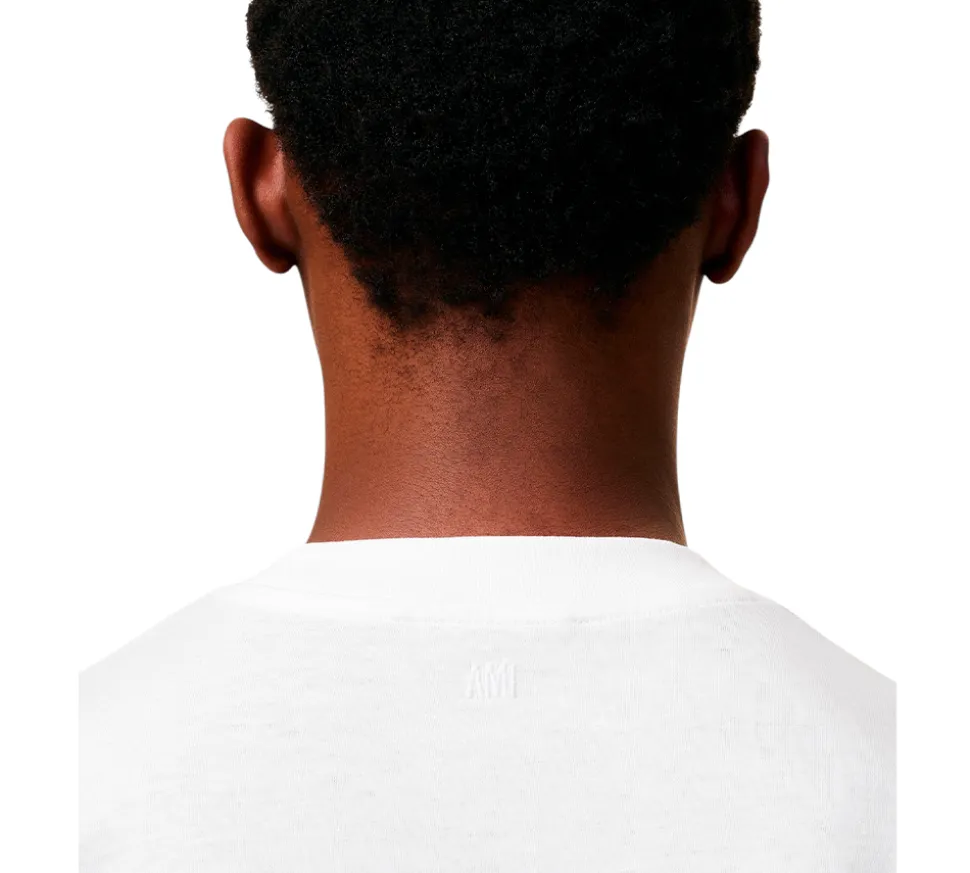 Ami Paris Small Red Ami De Coeur T-shirt- White