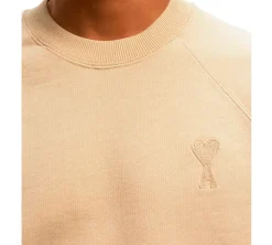 Ami Paris Tonal Ami De Coeur Crewneck - Beige