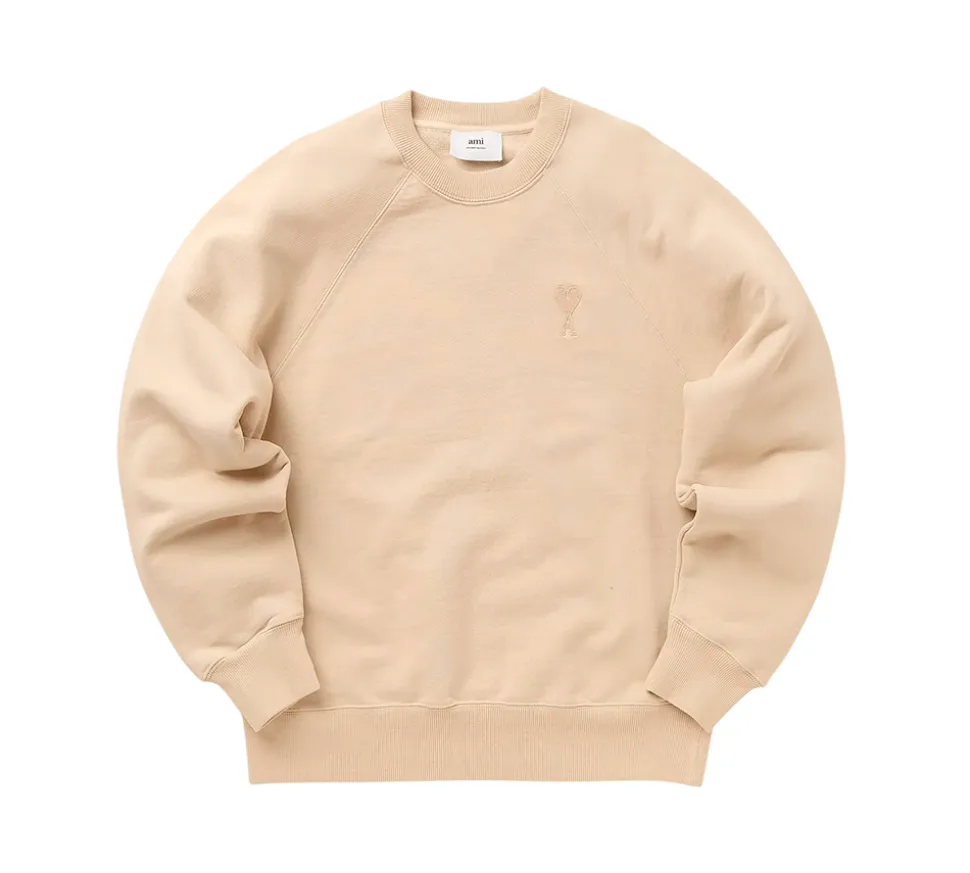 Ami Paris Tonal Ami De Coeur Crewneck - Beige