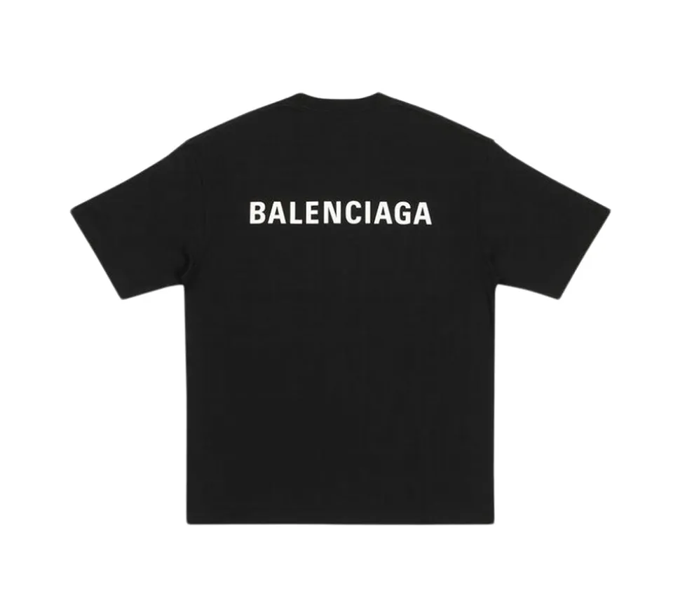 Balenciaga Logo Medium Fit T-shirt - Black