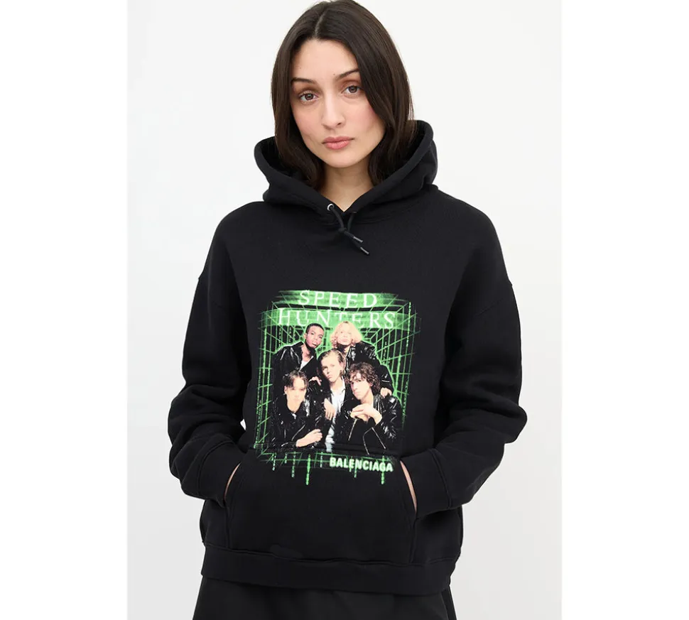 Balenciaga Speed Hunters Hoodie Sweatshirt - Black