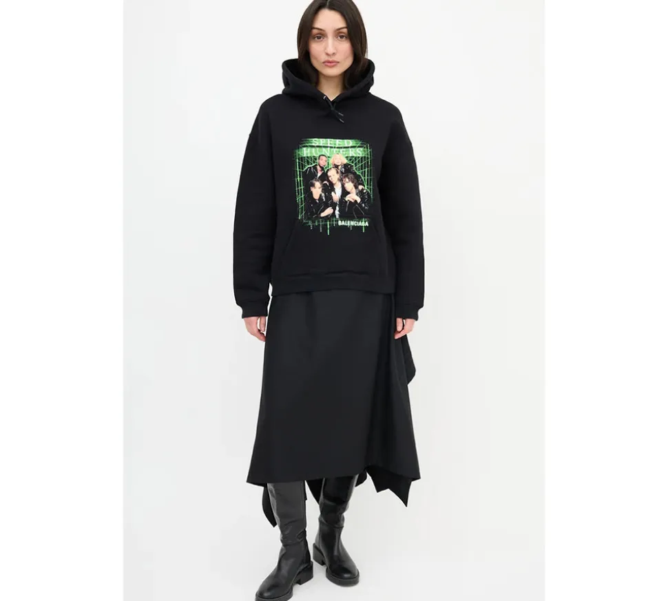Balenciaga Speed Hunters Hoodie Sweatshirt - Black