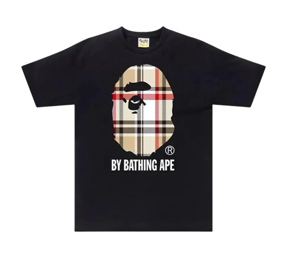 BAPE A Bathing Ape Check by Bathing T-shirt - Black