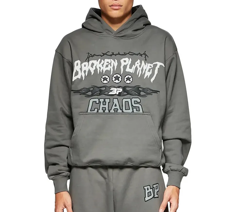 Broken Planet Chaos Hoodie - Gunmetal Grey