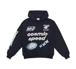 Broken Planet Cosmic Speed Hoodie - Midnight Black