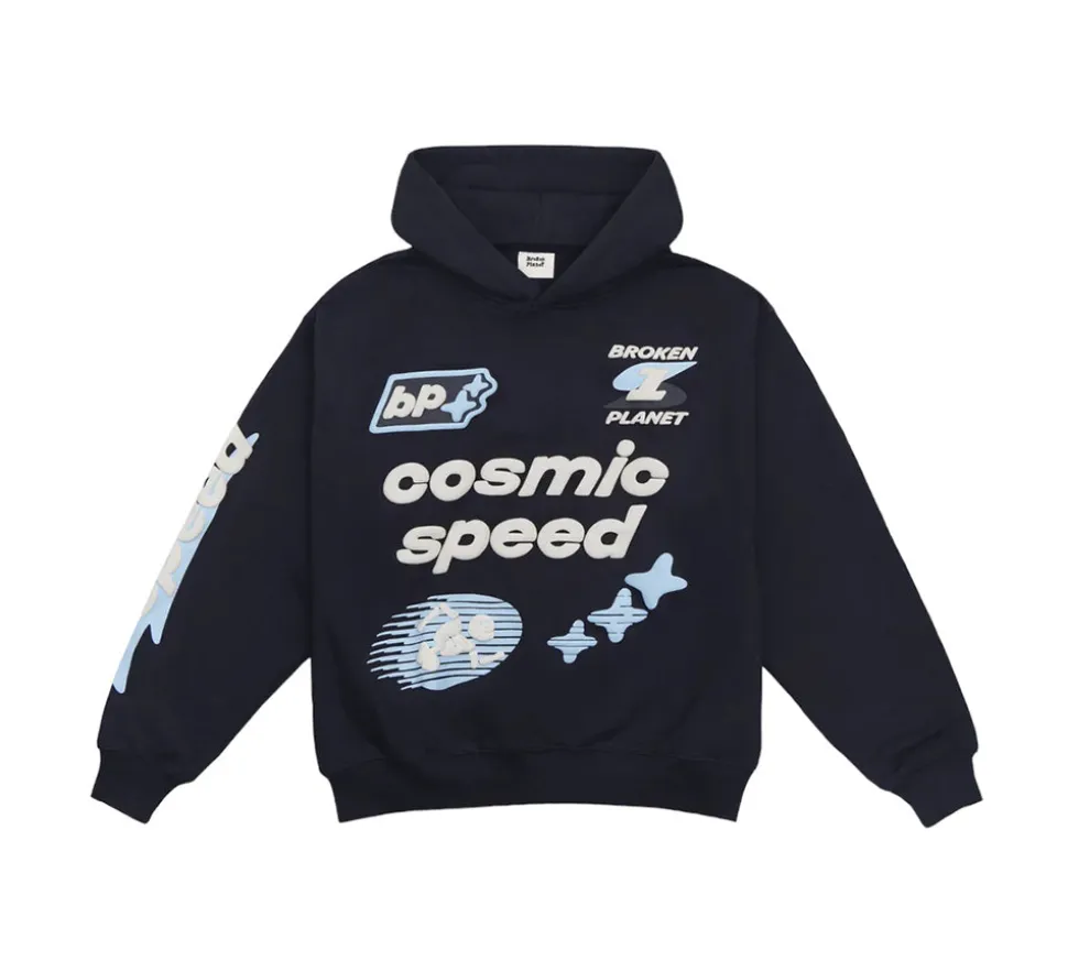 Broken Planet Cosmic Speed Hoodie - Midnight Black