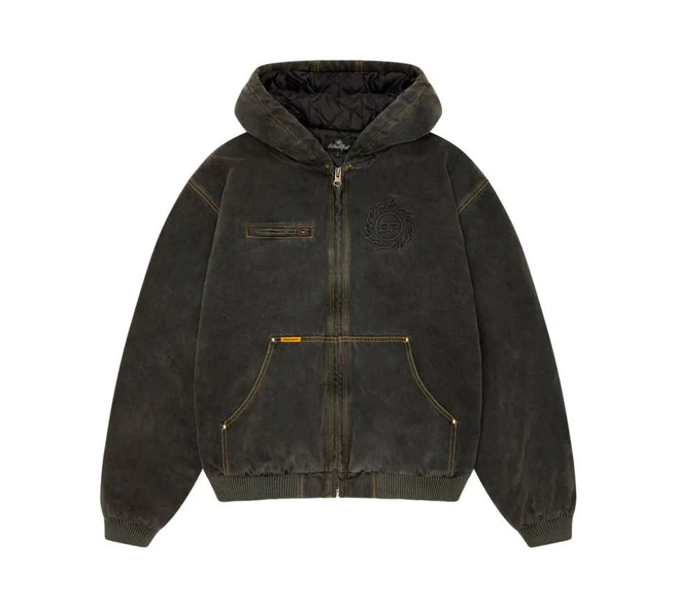 Broken Planet Denim Workwear Jacket & Hoodie - Washed Black