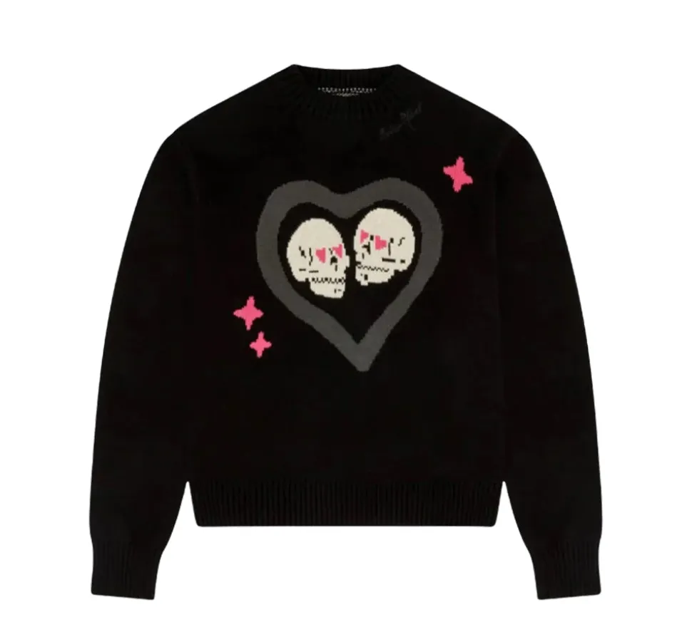Broken Planet 'Hearts Are Made To Be Broken' Knit Sweater - Midnight Black