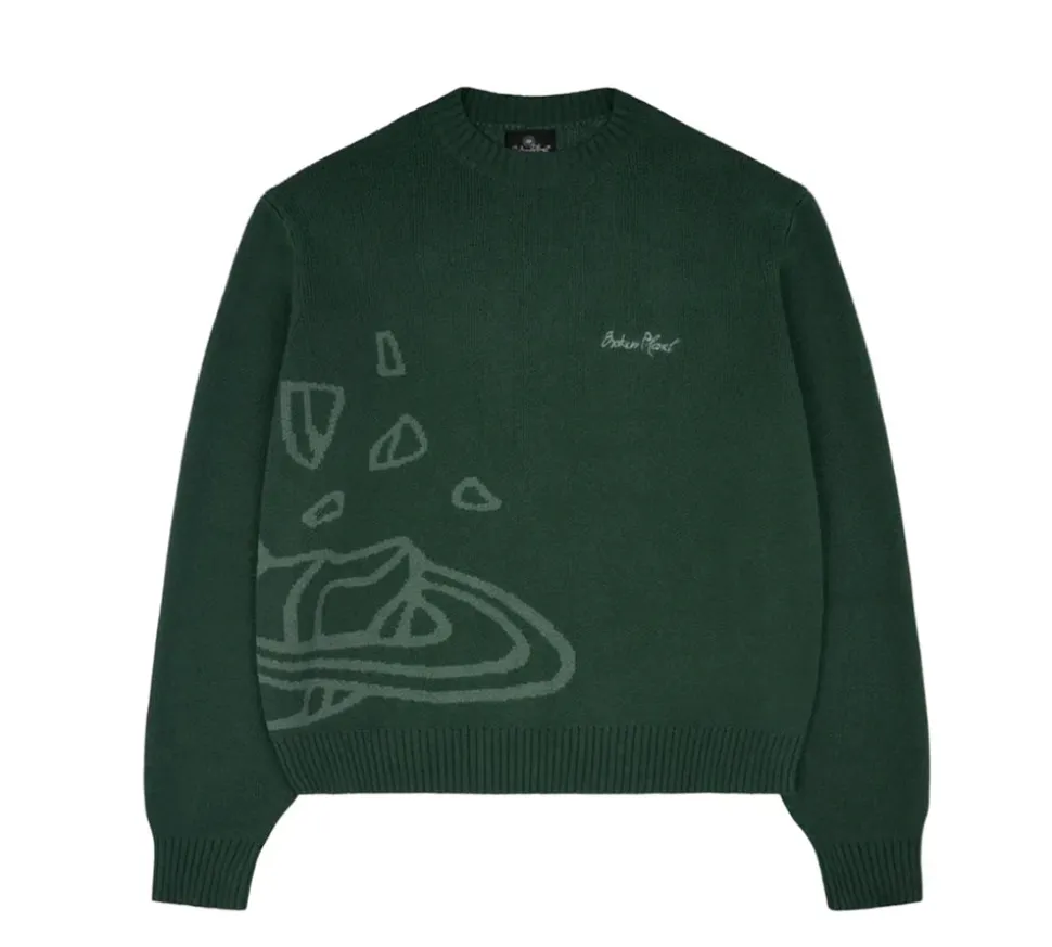 Broken Planet Knit Sweater - Forest Green