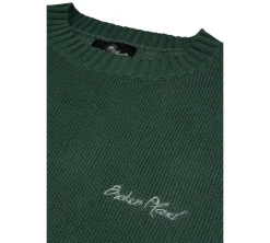Broken Planet Knit Sweater - Forest Green