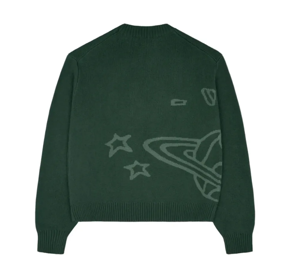 Broken Planet Knit Sweater - Forest Green