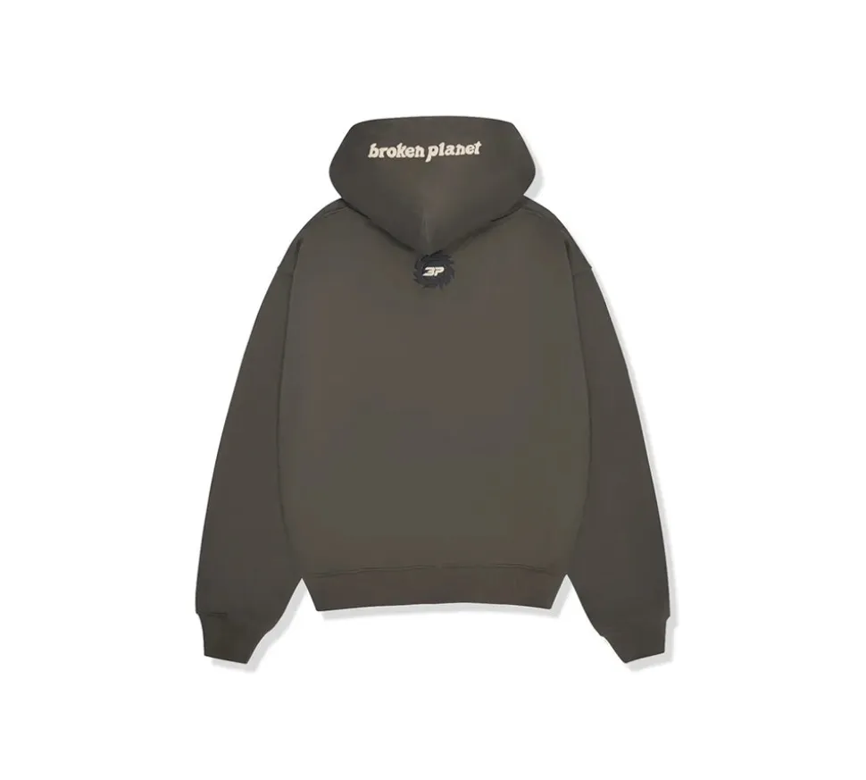 Broken Planet Market Hoodie 'Space Trails' - BLACK/GREY