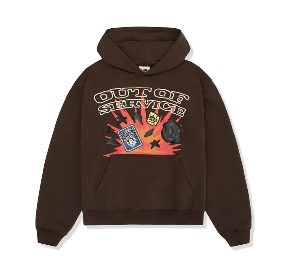 Broken Planet Out Of Service Hoodie - Brown