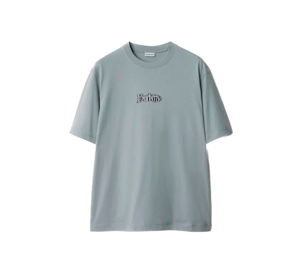 BURBERRY Logo Cotton T-shirt in Coal - Grey