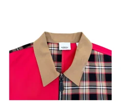 Burberry Patchwork Zip Up Overshirt (XL) - Red/Beige (USADO)