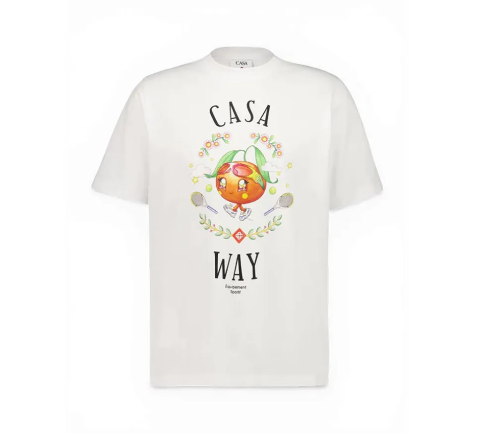 Casablanca Casa Way Orange Mascot T-Shirt - White