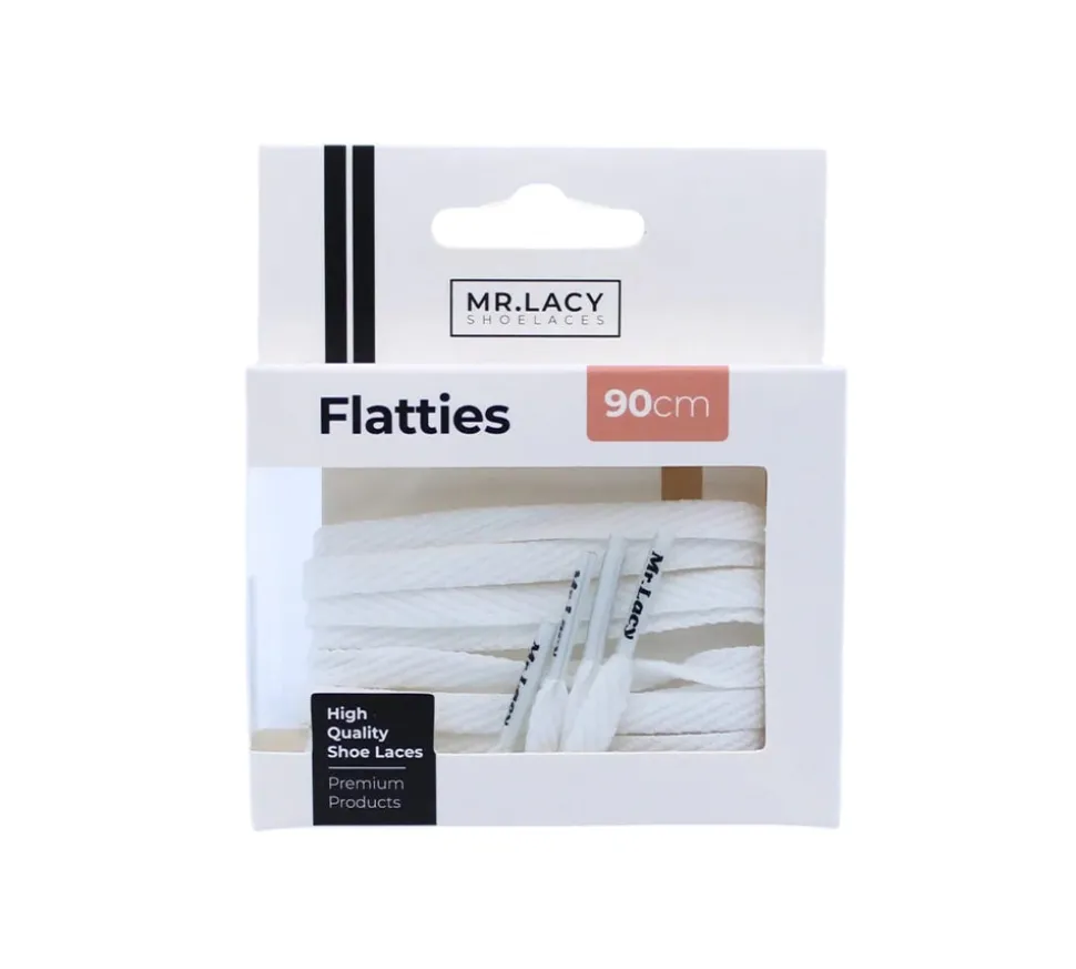 Cordões Mr. Lacy Flatties Branco - 10mm