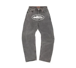 Corteiz Alcatraz Baggy Jeans - Light Grey