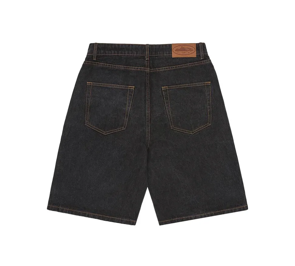 Corteiz Alcatraz Baggy Shorts - Washed Black