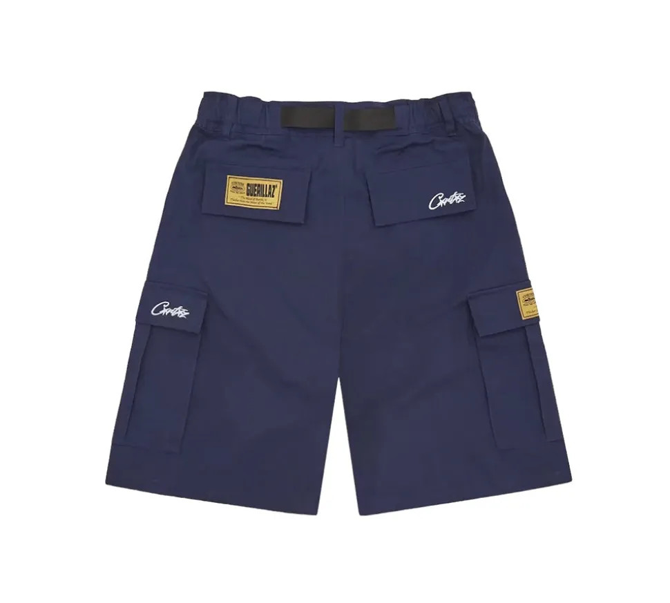 Corteiz Alcatraz Cargo Shorts - Navy