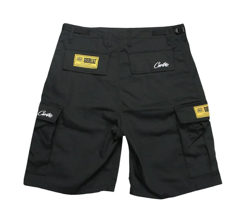Corteiz Guerillaz 21' Cargo Shorts - Black