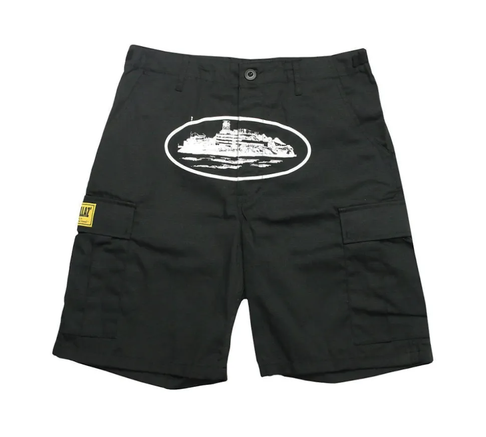 Corteiz Guerillaz 21' Cargo Shorts - Black