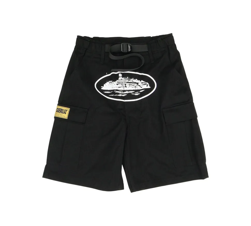 Corteiz Guerillaz Cargo Shorts - Black