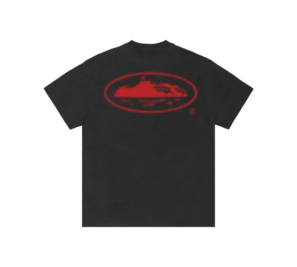 Corteiz Halftone Island T-shirt - Black/Red