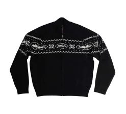 Corteiz Holiday Knit Zip Up - Black