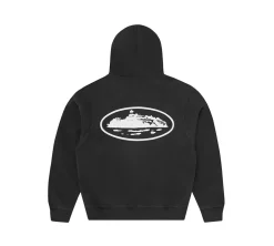 Corteiz Island Puff Print Zip Hoodie - Black