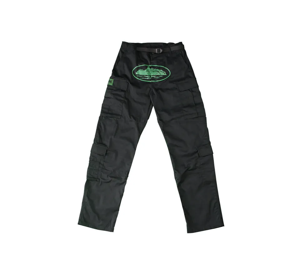 Corteiz Mula Guerillaz Cargo Pants - Black/Green