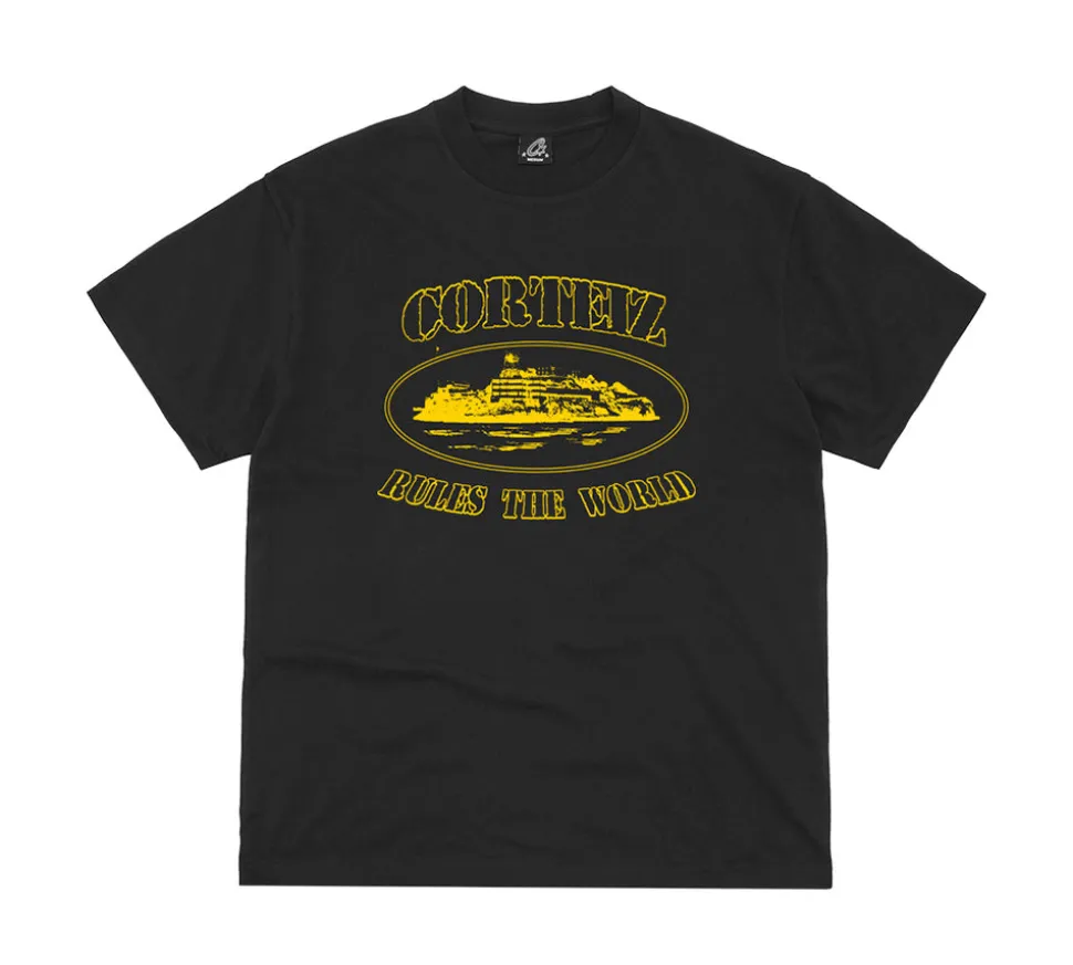 Corteiz OG Alcatraz T-shirt - Black/Yellow