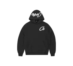Corteiz Satin C Star Appliqué Hoodie - Black