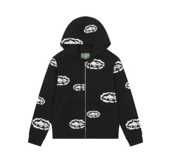 Corteiz x Denim Tears Island Wreath Zip Hoodie - Black