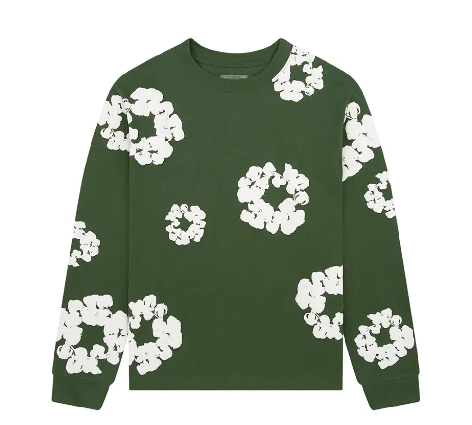 Denim Tears Long Sleeve Cotton Wreath - Green
