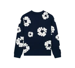 Denim Tears Long Sleeve Cotton Wreath- Navy Blue