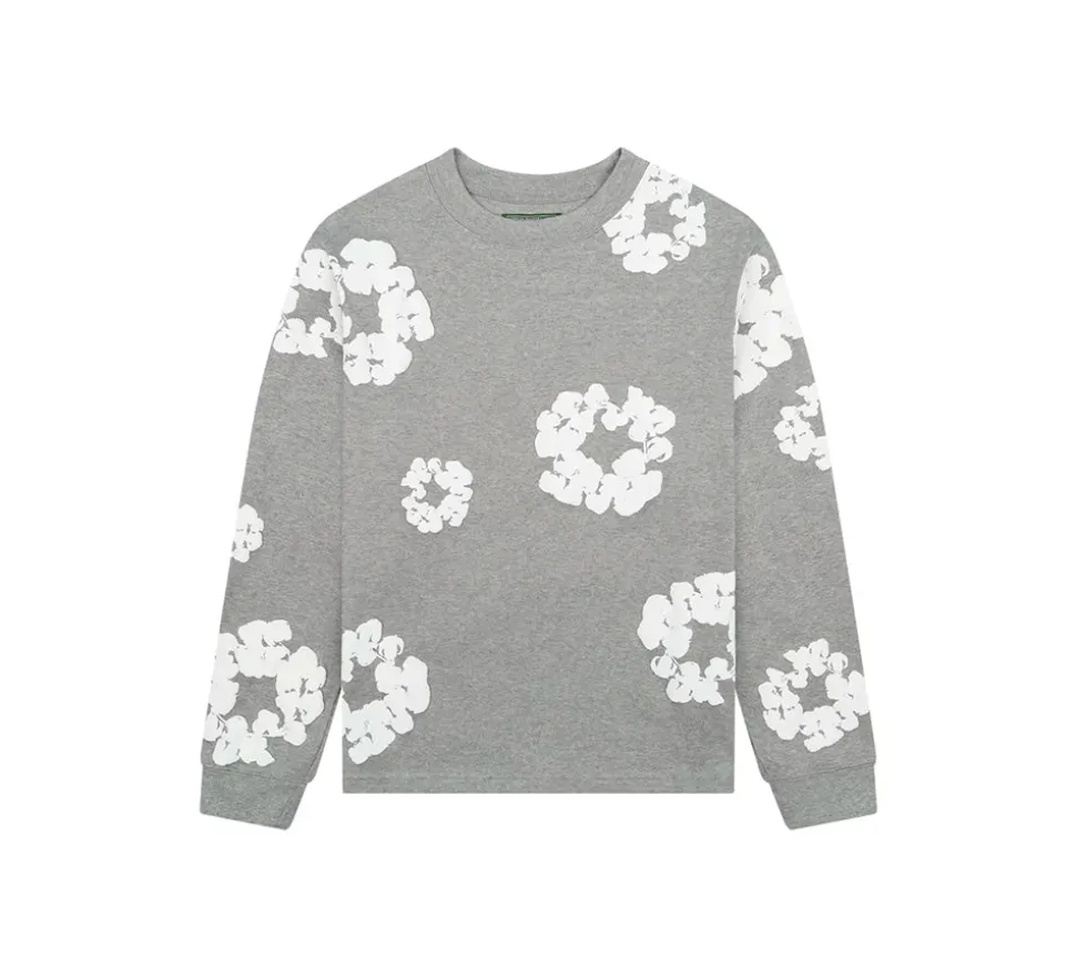 Denim Tears Long Sleeve Cotton Wreath - Grey