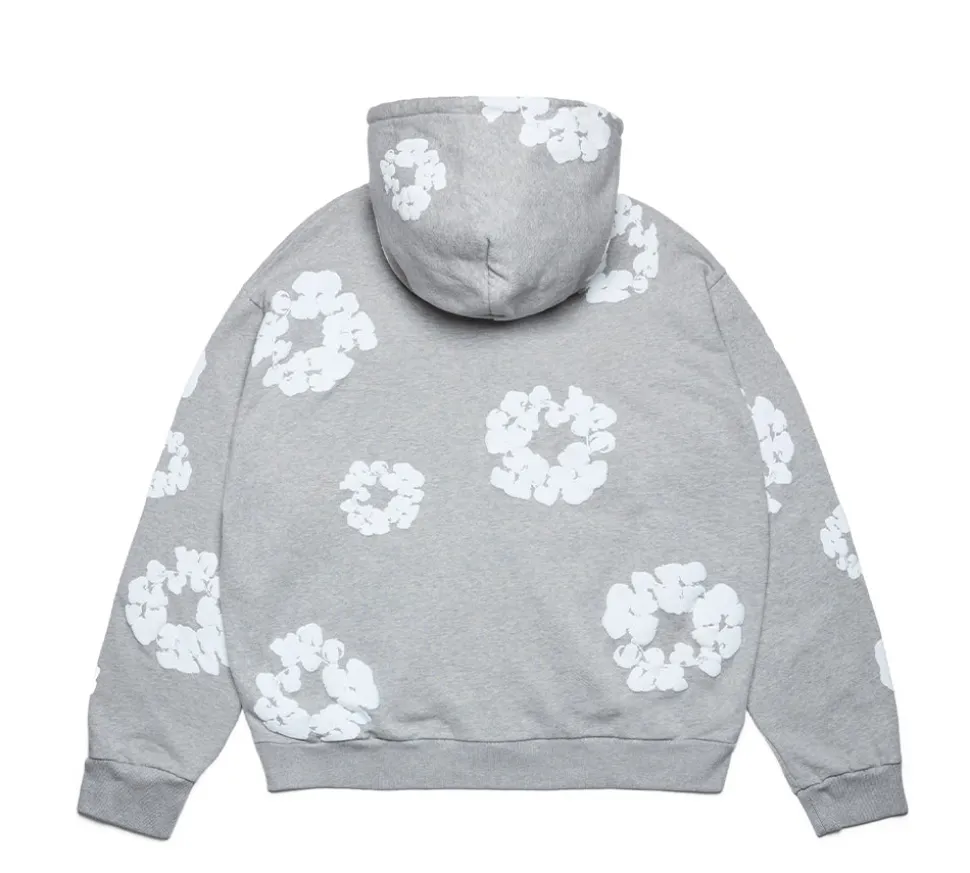 Denim Tears The Cotton Wreath Zip Hoodie - Grey