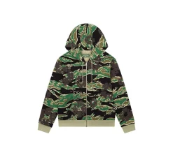 Denim Tears The Cotton Wreath Zip Sweatshirt - Green Camo